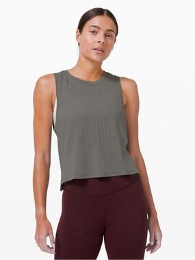 Lululemon Train to Be Tank Top Gray Sage L/XL